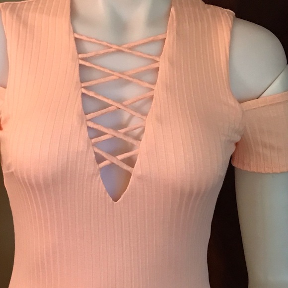 🆕 Mocha Peach Fitted Maxi Dress-Small - Picture 4 of 8